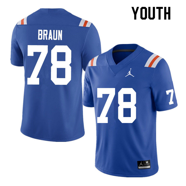 Youth #78 Josh Braun Florida Gators College Football Jerseys Sale-Throwback - Click Image to Close